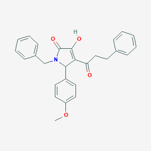 molecular formula C27H25NO4 B282383 1-benzyl-3-hydroxy-5-(4-methoxyphenyl)-4-(3-phenylpropanoyl)-1,5-dihydro-2H-pyrrol-2-one 