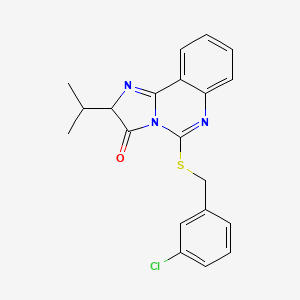 molecular formula C20H18ClN3OS B2823834 5-[(3-chlorophenyl)methylsulfanyl]-2-propan-2-yl-2H-imidazo[1,2-c]quinazolin-3-one CAS No. 958584-20-8
