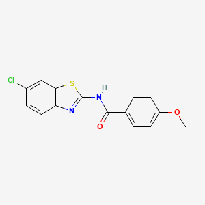 molecular formula C15H11ClN2O2S B2823835 N-(6-氯-1,3-苯并噻唑-2-基)-4-甲氧基苯甲酰胺 CAS No. 313405-25-3