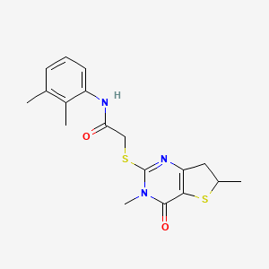 molecular formula C18H21N3O2S2 B2823836 2-((3,6-dimethyl-4-oxo-3,4,6,7-tetrahydrothieno[3,2-d]pyrimidin-2-yl)thio)-N-(2,3-dimethylphenyl)acetamide CAS No. 688353-34-6