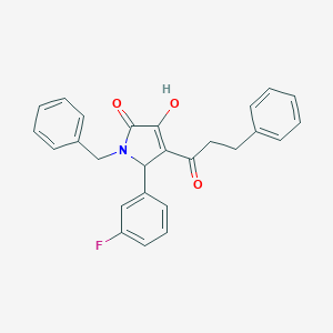 molecular formula C26H22FNO3 B282384 1-benzyl-5-(3-fluorophenyl)-3-hydroxy-4-(3-phenylpropanoyl)-1,5-dihydro-2H-pyrrol-2-one 