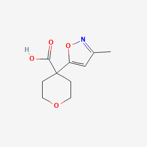 molecular formula C10H13NO4 B2823846 4-(3-Methyl-1,2-oxazol-5-yl)oxane-4-carboxylic acid CAS No. 1495236-90-2