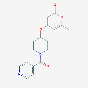 molecular formula C17H18N2O4 B2823848 4-((1-isonicotinoylpiperidin-4-yl)oxy)-6-methyl-2H-pyran-2-one CAS No. 1705431-43-1