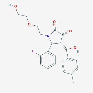 molecular formula C22H22FNO5 B282385 5-(2-fluorophenyl)-3-hydroxy-1-[2-(2-hydroxyethoxy)ethyl]-4-(4-methylbenzoyl)-1,5-dihydro-2H-pyrrol-2-one 