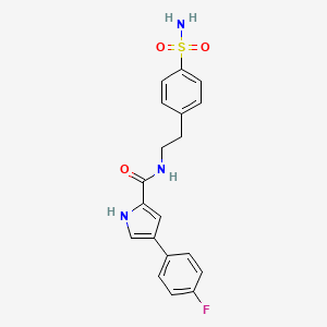 molecular formula C19H18FN3O3S B2823850 4-(4-fluorophenyl)-N-(4-sulfamoylphenethyl)-1H-pyrrole-2-carboxamide CAS No. 1226446-40-7