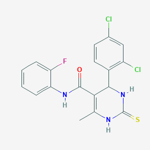 4-(2,4-dichlorophenyl)-N-(2-fluorophenyl)-6-methyl-2-thioxo-1,2,3,4-tetrahydropyrimidine-5-carboxamide
