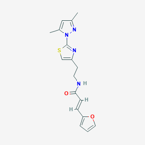 molecular formula C17H18N4O2S B2823858 (E)-N-(2-(2-(3,5-dimethyl-1H-pyrazol-1-yl)thiazol-4-yl)ethyl)-3-(furan-2-yl)acrylamide CAS No. 1421586-60-8