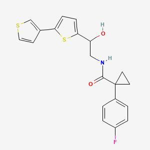 molecular formula C20H18FNO2S2 B2823863 N-(2-([2,3'-bithiophen]-5-yl)-2-hydroxyethyl)-1-(4-fluorophenyl)cyclopropane-1-carboxamide CAS No. 2210139-77-6