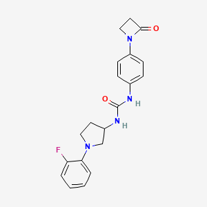 molecular formula C20H21FN4O2 B2823864 1-[1-(2-Fluorophenyl)pyrrolidin-3-yl]-3-[4-(2-oxoazetidin-1-yl)phenyl]urea CAS No. 2223829-84-1