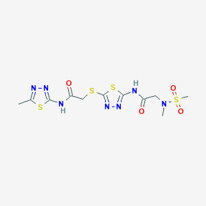 N-[5-({[(5-methyl-1,3,4-thiadiazol-2-yl)carbamoyl]methyl}sulfanyl)-1,3,4-thiadiazol-2-yl]-2-(N-methylmethanesulfonamido)acetamide