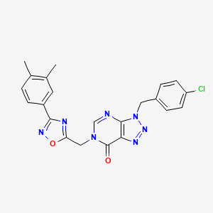molecular formula C22H18ClN7O2 B2823874 3-(4-chlorobenzyl)-6-((3-(3,4-dimethylphenyl)-1,2,4-oxadiazol-5-yl)methyl)-3H-[1,2,3]triazolo[4,5-d]pyrimidin-7(6H)-one CAS No. 1207031-70-6