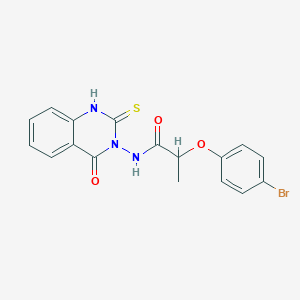 2-(4-bromophenoxy)-N-(4-oxo-2-sulfanylidene-1H-quinazolin-3-yl)propanamide