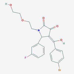 molecular formula C21H19BrFNO5 B282388 4-(4-bromobenzoyl)-5-(3-fluorophenyl)-3-hydroxy-1-[2-(2-hydroxyethoxy)ethyl]-1,5-dihydro-2H-pyrrol-2-one 