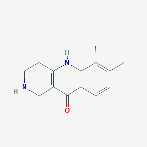 molecular formula C14H16N2O B2823887 6,7-dimethyl-1,3,4,5-tetrahydrobenzo[b]-1,6-naphthyridin-10(2H)-one CAS No. 1338682-62-4