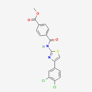 molecular formula C18H12Cl2N2O3S B2823888 Methyl 4-((4-(3,4-dichlorophenyl)thiazol-2-yl)carbamoyl)benzoate CAS No. 476326-56-4