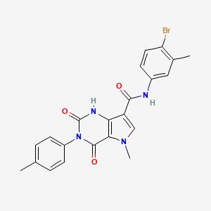 molecular formula C22H19BrN4O3 B2823900 N-(4-bromo-3-methylphenyl)-5-methyl-3-(4-methylphenyl)-2,4-dioxo-2,3,4,5-tetrahydro-1H-pyrrolo[3,2-d]pyrimidine-7-carboxamide CAS No. 921579-42-2