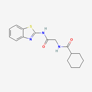 molecular formula C16H19N3O2S B2823904 N-benzothiazol-2-yl-2-(cyclohexylcarbonylamino)acetamide CAS No. 433313-98-5