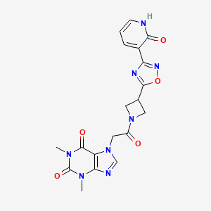 1,3-dimethyl-7-(2-oxo-2-(3-(3-(2-oxo-1,2-dihydropyridin-3-yl)-1,2,4-oxadiazol-5-yl)azetidin-1-yl)ethyl)-1H-purine-2,6(3H,7H)-dione