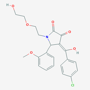 molecular formula C22H22ClNO6 B282391 4-(4-chlorobenzoyl)-3-hydroxy-1-[2-(2-hydroxyethoxy)ethyl]-5-(2-methoxyphenyl)-1,5-dihydro-2H-pyrrol-2-one 