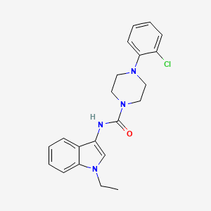 molecular formula C21H23ClN4O B2823912 4-(2-氯苯基)-N-(1-乙基-1H-吲哚-3-基)哌嗪-1-甲酰胺 CAS No. 941951-26-4