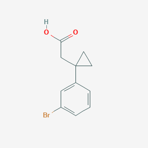 molecular formula C11H11BrO2 B2823919 1-(3-Bromophenyl)cyclopropylacetic acid CAS No. 1225763-93-8