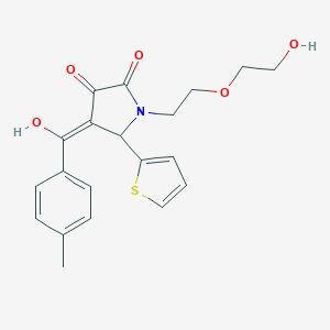 molecular formula C20H21NO5S B282392 3-hydroxy-1-[2-(2-hydroxyethoxy)ethyl]-4-(4-methylbenzoyl)-5-(2-thienyl)-1,5-dihydro-2H-pyrrol-2-one 