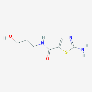 molecular formula C7H11N3O2S B2823923 2-Amino-N-(3-hydroxypropyl)thiazole-5-carboxamide CAS No. 1538218-73-3