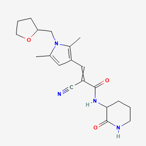 molecular formula C20H26N4O3 B2823936 2-cyano-3-{2,5-dimethyl-1-[(oxolan-2-yl)methyl]-1H-pyrrol-3-yl}-N-(2-oxopiperidin-3-yl)prop-2-enamide CAS No. 1445754-97-1
