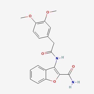 molecular formula C19H18N2O5 B2823937 3-(2-(3,4-二甲氧基苯基)乙酰氨基)苯并呋喃-2-甲酰胺 CAS No. 898354-83-1
