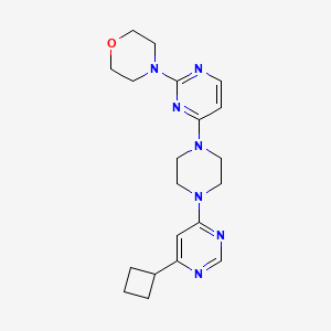 molecular formula C20H27N7O B2823940 4-{4-[4-(6-Cyclobutylpyrimidin-4-yl)piperazin-1-yl]pyrimidin-2-yl}morpholine CAS No. 2415631-46-6