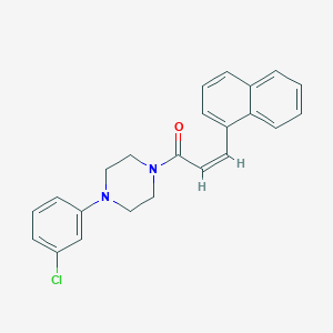 molecular formula C23H21ClN2O B2823945 1-[4-(3-Chlorophenyl)piperazino]-3-(1-naphthyl)-2-propen-1-one CAS No. 329779-53-5