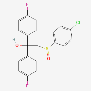 molecular formula C20H15ClF2O2S B2823946 2-[(4-Chlorophenyl)sulfinyl]-1,1-bis(4-fluorophenyl)-1-ethanol CAS No. 303152-28-5