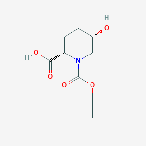 molecular formula C11H19NO5 B2823950 (2S,5S)-1-(tert-Butoxycarbonyl)-5-hydroxypiperidine-2-carboxylic acid CAS No. 1487347-86-3