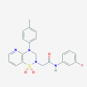 2-(1,1-dioxido-4-(p-tolyl)-3,4-dihydro-2H-pyrido[2,3-e][1,2,4]thiadiazin-2-yl)-N-(3-fluorophenyl)acetamide