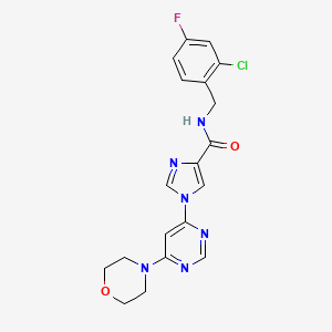 molecular formula C19H18ClFN6O2 B2823953 N~4~-(2-氯-4-氟苯基)-1-(6-吗啉-4-嘧啶基)-1H-咪唑-4-羧酰胺 CAS No. 1251553-62-4