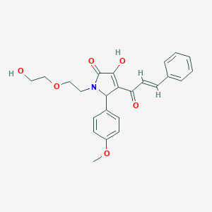 molecular formula C24H25NO6 B282396 4-cinnamoyl-3-hydroxy-1-[2-(2-hydroxyethoxy)ethyl]-5-(4-methoxyphenyl)-1,5-dihydro-2H-pyrrol-2-one 