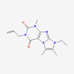 molecular formula C15H19N5O2 B2823967 6-Ethyl-4,7,8-trimethyl-2-prop-2-enylpurino[7,8-a]imidazole-1,3-dione CAS No. 878412-50-1