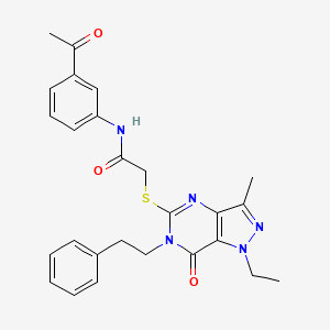 N-(3-acetylphenyl)-2-((1-ethyl-3-methyl-7-oxo-6-phenethyl-6,7-dihydro-1H-pyrazolo[4,3-d]pyrimidin-5-yl)thio)acetamide