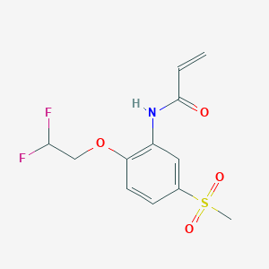 molecular formula C12H13F2NO4S B2823972 N-[2-(2,2-Difluoroethoxy)-5-methylsulfonylphenyl]prop-2-enamide CAS No. 2305421-39-8