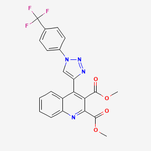 molecular formula C22H15F3N4O4 B2823973 Dimethyl 4-[1-[4-(trifluoromethyl)phenyl]triazol-4-yl]quinoline-2,3-dicarboxylate CAS No. 865658-96-4