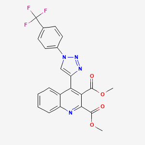 molecular formula C22H15F3N4O4 B2823973 二甲基-4-[1-(4-(三氟甲基)苯基]三唑-4-基喹啉-2,3-二羧酸二甲酯 CAS No. 865658-96-4