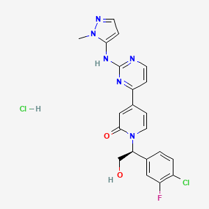 molecular formula C21H19Cl2FN6O2 B2823977 Ravoxertinib hydrochloride 