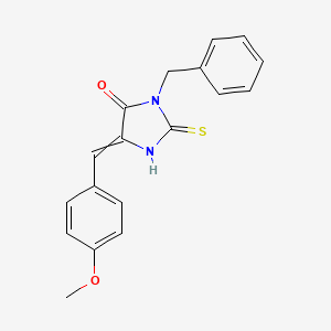 molecular formula C18H16N2O2S B2823978 1-benzyl-4-[(4-methoxyphenyl)methylidene]-2-sulfanyl-4,5-dihydro-1H-imidazol-5-one CAS No. 875424-21-8