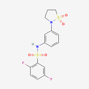 molecular formula C15H14F2N2O4S2 B2823979 N-(3-(1,1-dioxidoisothiazolidin-2-yl)phenyl)-2,5-difluorobenzenesulfonamide CAS No. 946215-24-3