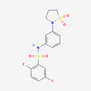 molecular formula C15H14F2N2O4S2 B2823979 N-(3-(1,1-二氧代异噻唑啉-2-基)苯基)-2,5-二氟苯磺酰胺 CAS No. 946215-24-3