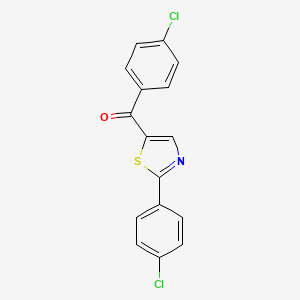 molecular formula C16H9Cl2NOS B2823981 (4-Chlorophenyl)(2-(4-chlorophenyl)-1,3-thiazol-5-yl)methanone CAS No. 338779-61-6