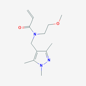 B2823983 N-(2-Methoxyethyl)-N-[(1,3,5-trimethylpyrazol-4-yl)methyl]prop-2-enamide CAS No. 2361877-57-6