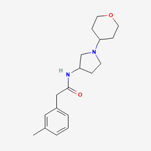 molecular formula C18H26N2O2 B2823984 N-(1-(四氢-2H-吡喃-4-基)吡咯啉-3-基)-2-(间甲苯)乙酰胺 CAS No. 2320221-43-8