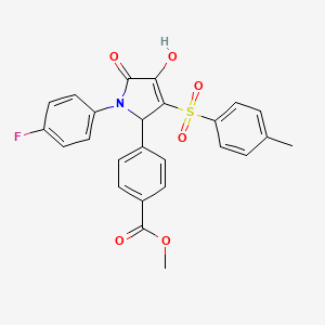 molecular formula C25H20FNO6S B2824001 methyl 4-(1-(4-fluorophenyl)-4-hydroxy-5-oxo-3-tosyl-2,5-dihydro-1H-pyrrol-2-yl)benzoate CAS No. 1021227-81-5