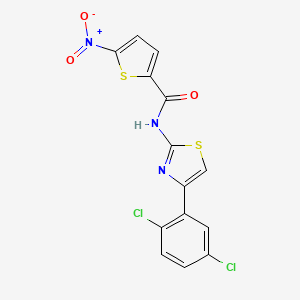 molecular formula C14H7Cl2N3O3S2 B2824003 N-[4-(2,5-二氯苯基)-1,3-噻唑-2-基]-5-硝基噻吩-2-甲酰胺 CAS No. 325987-98-2